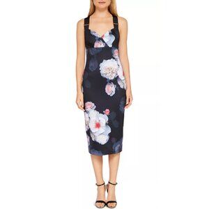 Ted Baker Teeki Chelsea Print Body-Con Dress • Black Floral • Size 2 (US Size 6)